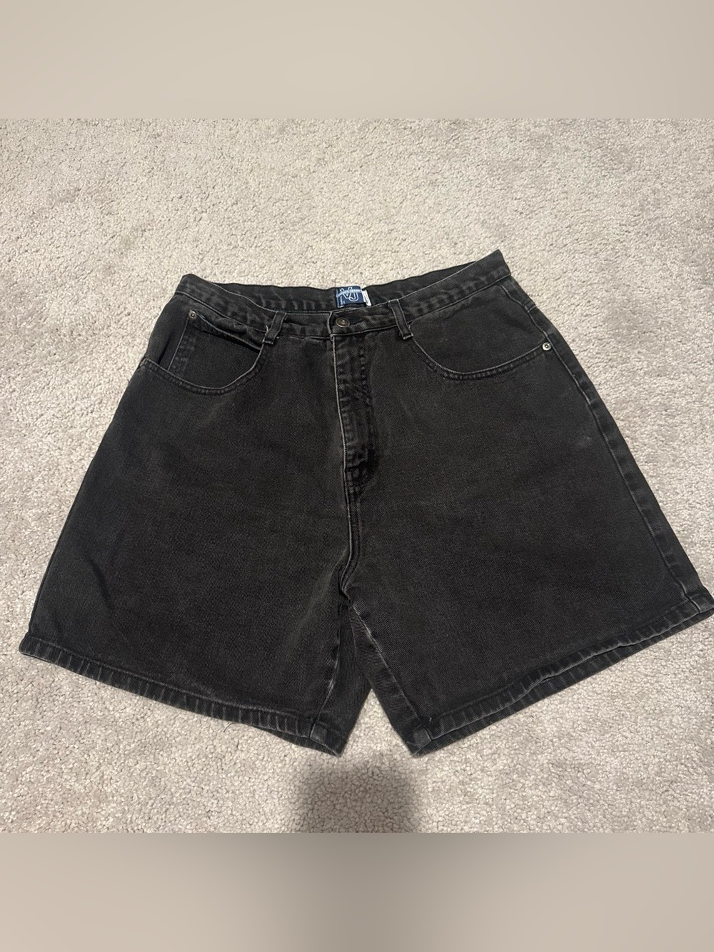 Venezia Black High-Waist Denim Shorts